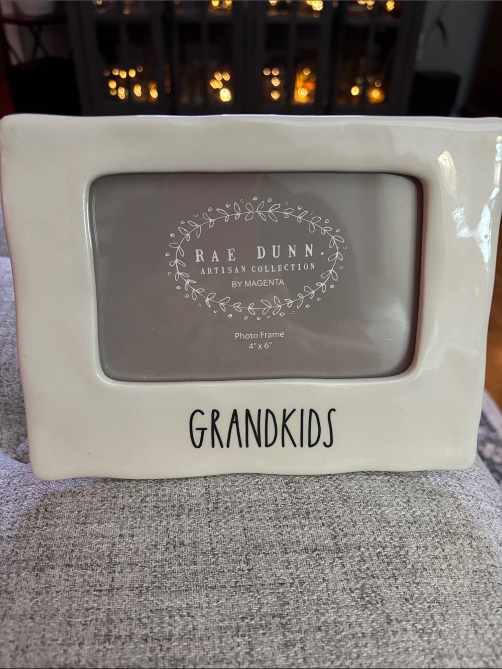 Rae Dunn Cream Ceramic 'GRANDKIDS' Photo Frame